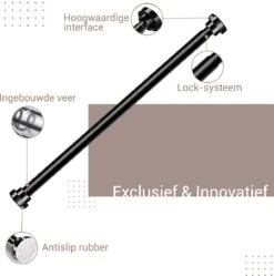 Qproducts Gordijnroede Zonder Boren - 65 Tot 100 Cm - Uitschuifbaar Douchegordijnstang - Uitschuifbare Klemstang - Metaal Zwart -Badkamerproducten Winkel 1191x1200 1