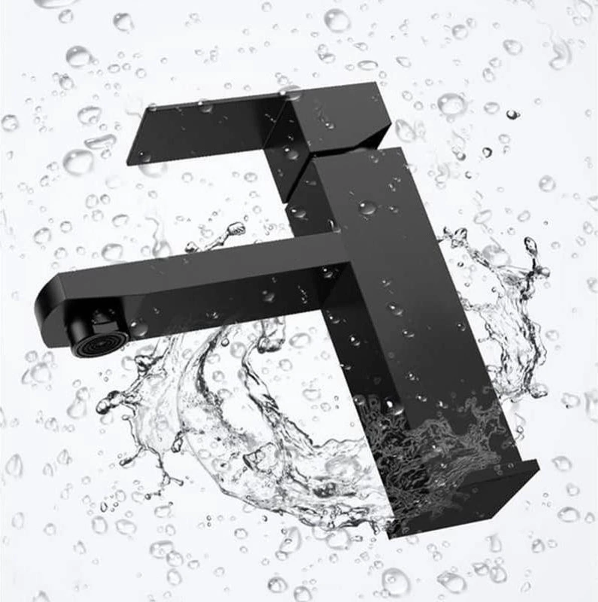 BADO Wastafelkraan - Mat Zwart - Kraan - Mengkraan - Badkamerkraan 11 BADO Wastafelkraan - Mat Zwart - Kraan - Mengkraan - Badkamerkraan - Afbeelding 9