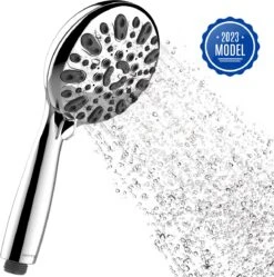 WITTS Douchekop - Waterbesparend - Hoge Kwaliteit - Handdouche ø 12cm - 6 Standen