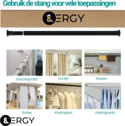 Douchestang Uitschuifbaar 70 - 110 Cm | Douchegordijn Stang | Zwart | Kledingroede Verstelbaar | Ophangsysteem | Kledingstang -Badkamerproducten Winkel 1192x1200 8