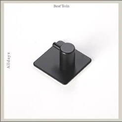 Merkloos Handdoekhaak 4 + 1 GRATIS Set Zonder Boren - RVS - Zwart - Vierkant Zelfklevend - Badjas - Theedoek Hanger Keuken Badkamer Handdoek Haakjes -Badkamerproducten Winkel 1194x1200 19