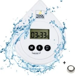 Tool Meister DRUPP - Douchetimer - Douche/Shower/Badkamer Timer & Klok - Coach - Waterdicht - Incl. Zuignap & Batterij