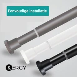 Douchestang Uitschuifbaar 70 - 110 Cm | Douchegordijn Stang | Zwart | Kledingroede Verstelbaar | Ophangsysteem | Kledingstang -Badkamerproducten Winkel 1196x1200 1