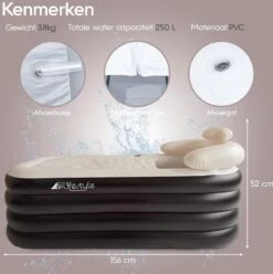 HBKS Lifestyle Bad – Opblaasbaar Ligbad – Bath Bucket – Zitbad Voor Volwassenen - Ijsbad Wim Hof Methode - Badkuip – Ice Bath – Zwart -Badkamerproducten Winkel 1196x1200 14