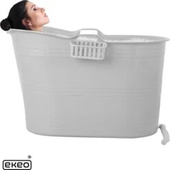 EKEO Zitbad - 210L - Mobiele Badkuip - Bath Bucket - Wit -Badkamerproducten Winkel 1197x1200 16
