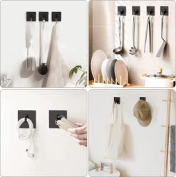 4x Zelfklevende Handdoekhaakjes Haakjes Ophanghaakjes Haken Zwart -Badkamerproducten Winkel 1197x1200 7