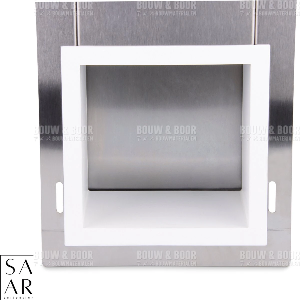 SAAR -Inbouw Toilet Reserve Rolhouder RVS - Met - MAT WIT - Inzetstuk , (uitneembaar) -72 X 20 X 13 Cm - Inbouwdiepte 12 Cm 9 SAAR -Inbouw Toilet Reserve Rolhouder RVS - Met - MAT WIT - Inzetstuk , (uitneembaar) -72 X 20 X 13 Cm - Inbouwdiepte 12 Cm - Afbeelding 7