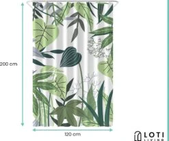 Loti Living Douchegordijn Anti Schimmel – Jungle - Inclusief Ringen – Waterdicht - Polyester - Douchegordijn 120x200 Cm 7 Loti Living Douchegordijn Anti Schimmel – Jungle - Inclusief Ringen – Waterdicht - Polyester - Douchegordijn 120x200 Cm -Badkamerproducten Winkel 1200x1000 1