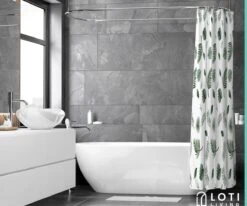 Loti Living Douchegordijn Anti Schimmel – Blaadjes - Inclusief Ringen – Waterdicht - Polyester - Douchegordijn 180x200 Cm -Badkamerproducten Winkel 1200x1000 10