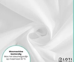 Loti Living Douchegordijn Anti Schimmel – Wit - Inclusief Ringen – Waterdicht - Polyester - Douchegordijn 180x200 Cm -Badkamerproducten Winkel 1200x1000 25