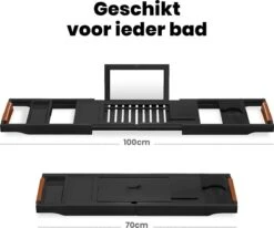 RelaxTub® Badplank - Badplank Voor In Bad - Badrek - Verstelbaar - Anti Slip - Badplank Zwart - Badplank Hout - Badrekje Inclusief Boekenhouder, Tablethouder & Spiegel 18 RelaxTub® Badplank - Badplank Voor In Bad - Badrek - Verstelbaar - Anti Slip - Badplank Zwart - Badplank Hout - Badrekje Inclusief Boekenhouder, Tablethouder & Spiegel -Badkamerproducten Winkel 1200x1002 4