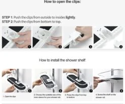 BOTC Doucherek - Zonder Boren - Doucherek Hangend – Badkamer Organizer – Douche Organizer - Doucherekje -Badkamerproducten Winkel 1200x1003