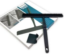 Vannons - Douchewisser Zwart - Douche Trekker Met Zelfklevende Ophanghaak - Met Borstel - Siliconen - Zwart -Badkamerproducten Winkel 1200x1004 5