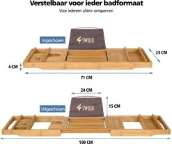 SWILIX ® Badplank - Uitschuifbaar - Voor In Bad - 71 Tot 108 Cm - Met Houder - Hout 13 SWILIX ® Badplank - Uitschuifbaar - Voor In Bad - 71 Tot 108 Cm - Met Houder - Hout -Badkamerproducten Winkel 1200x1004 6