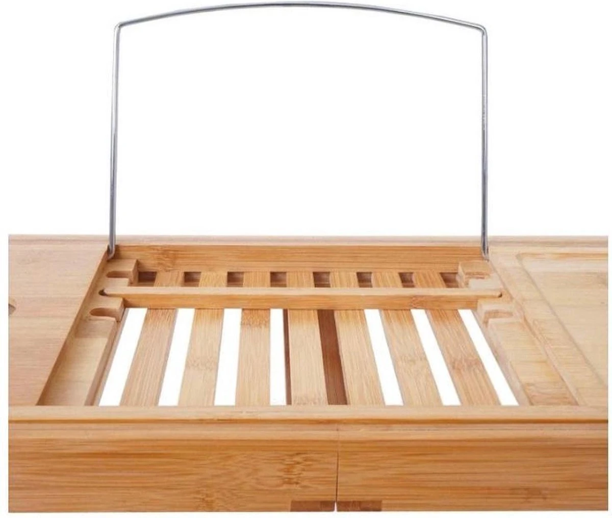 Bamboe Badplank Uitschuifbaar - 70 Tot 105 Cm - Met Boekenhouder 4 Bamboe Badplank Uitschuifbaar - 70 Tot 105 Cm - Met Boekenhouder - Afbeelding 2