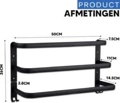 Qualux® Handdoekrek Inclusief Handdoek - 3 Stangen - Badkamer - Handdoekrek Zwart - Handdoekstang - Handdoekhouder - Handdoekenrek -Badkamerproducten Winkel 1200x1025 1