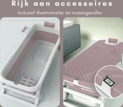 Livista® - Opvouwbaar Bad - Roze - Zitbad - Inklapbaar - Bath Bucket - 150 CM LANG - XL - Incl. Thermometer & Onderwater LED Lichten -Badkamerproducten Winkel 1200x1043 3