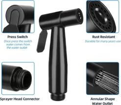 Merkloos Bidet Handdouche - Shattaf - Bidet Sproeier - Bidetkraan - Handheld Bidet Spray Met 120 Cm Doucheslang / Houder- Zwart -Badkamerproducten Winkel 1200x1045 1