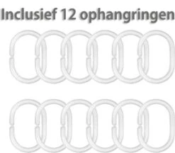 Douchegordijn 120x200 Cm (Small) - Met Ophangringen - Makkelijk Te Bevestigen - Waterdicht - Polyester - Sneldrogend En Anti Schimmel - Wasbaar En Duurzaam - Green Petals -Badkamerproducten Winkel 1200x1048