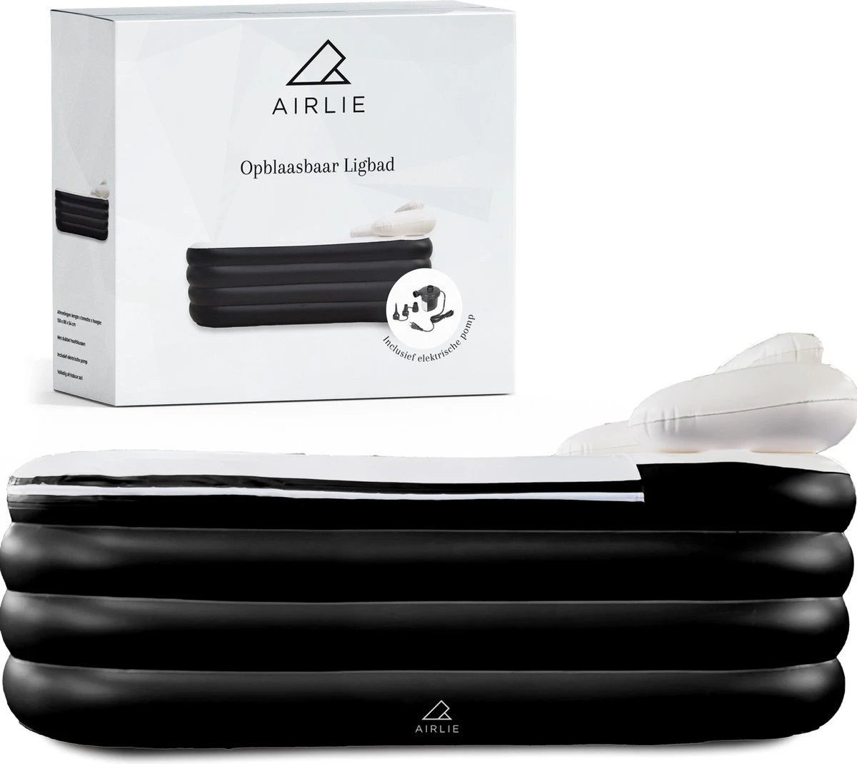 Airlie Opblaasbaar Ligbad Voor Volwassenen – Comfortabel - Opblaasbad - Zitbad - Badkuip – Bath Tub – Opvouwbaar Bad – Bath Bucket – Dubbel Hoofdkussen - Zwart - GRATIS Elektrische Pomp 3 Airlie Opblaasbaar Ligbad Voor Volwassenen – Comfortabel - Opblaasbad - Zitbad - Badkuip – Bath Tub – Opvouwbaar Bad – Bath Bucket – Dubbel Hoofdkussen - Zwart - GRATIS Elektrische Pomp