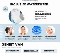 EcoRain™ Charly Waterbesparende Douchekop Zwart - 50% Waterbesparend - Regendouche 13 Cm - 3 Sproeistanden - Hoge Druk - Handdouche -Badkamerproducten Winkel 1200x1071
