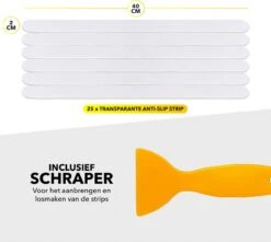 RX Goods 25 Stuks Zelfklevende Anti Slip Strips Stickers – 2 Cm X 40 Cm - Met Schraper – Transparante Tape -Badkamerproducten Winkel 1200x1073 6
