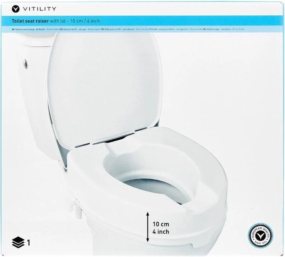 VITILITY Toiletverhoger Met Deksel 10 Cm - Wc Bril - Verhoogd Toilet 8 VITILITY Toiletverhoger Met Deksel 10 Cm - Wc Bril - Verhoogd Toilet - Afbeelding 6