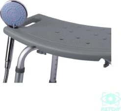 Ketchy Douchekruk - In Hoogte Verstelbaar - Douchekrukje - Roestvrij - 130kg Draagkracht - Comfortabel Zitkussen -Badkamerproducten Winkel 1200x1099 4