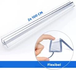 Minismus Douchedeurafdichting Met Waterkering (2 Strips Van 1 Meter, Makkelijk Inkortbaar) - Waterstopper Geschikt Voor Glas Van 6 Tot 8 Mm - Douchedorpel - Lekstrip Voor Horizontale Bevestiging -Badkamerproducten Winkel 1200x1101 3