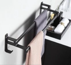 Merkloos Cgoods Handdoekrek Dubbele Stang Zonder Boren - Handdoekrek Badkamer - Handdoekhouder - Handdoekstang - 60CM -Badkamerproducten Winkel 1200x1102