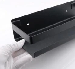 Merkloos Doucherek- Douchemand- Badkamerrek- Badkamer Organiser- Badkamer Organizer-Rekje Voor In De Douche- Badkamer Plank-Rekje Voor Shampoo- RVS- Zonder Boren- Zelfklevend- Rechthoek Vorm- Met Of Zonder Schroeven- Ophangbaar- Met Lijm- 40 Cm- Zwart -Badkamerproducten Winkel 1200x1107 1