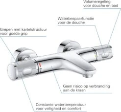 GROHE Grohtherm 1000 Performance Thermostatische Badkraan - 15cm - Met Koppelingen - Chroom - 34779000 -Badkamerproducten Winkel 1200x1113 2