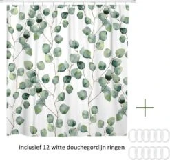 Douchegordijn - Badkamer Accessoires - Eucalyptus - 180x200 Cm -Badkamerproducten Winkel 1200x1125