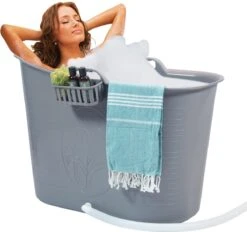 Zitbad Voor Volwassenen - Bath Bucket - Grijs - 200L -Badkamerproducten Winkel 1200x1127 3