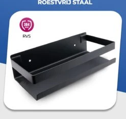 Roegaarden Doucherek Zonder Boren - Doucherekjes - Hangend - Zwart RVS - 23 CM -Badkamerproducten Winkel 1200x1131 3
