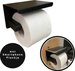 WC Rolhouder - Zelfklevend Toiletrolhouder Met Plankje - WC Papier Houder Zonder Boren - WC Rolhouder Met Plankje - Toiletrolhouder - Toiletrolhouder Zwart - Fienosa -Badkamerproducten Winkel 1200x1133 3