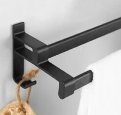 Merkloos Cgoods Handdoekrek Dubbele Stang Zonder Boren - Handdoekrek Badkamer - Handdoekhouder - Handdoekstang - 60CM -Badkamerproducten Winkel 1200x1134 3