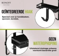 Bonoff Doucherek Zwart – 2 Laags - Doucherek Zonder Boren - Zwart – Doucherek Hangend - Badkamerrek –RVS – Badkamer Accessoires – Stijlvol 25 Bonoff Doucherek Zwart – 2 Laags - Doucherek Zonder Boren - Zwart – Doucherek Hangend - Badkamerrek –RVS – Badkamer Accessoires – Stijlvol -Badkamerproducten Winkel 1200x1140 5