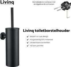 Toiletaccessoireset Zwart 3-delig - Luxe Toilet Set - Toiletborstel Met Houder - Toiletrolhouder Met Klep - Handdoekhaak -Badkamerproducten Winkel 1200x1143 5