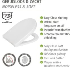 WENKO WC Bril Sindia - Wit Duroplast - Easy-Close Sluiting - Fix-Clip Bevestiging In RVS - Belastbaar Tot 300 Kg - Toiletbril - Toiletzitting -Badkamerproducten Winkel 1200x1144 9