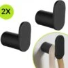 Handdoekhaakjes Zwart - Boren - 2x Wandhaakjes - Handdoekhouder Badkamer -Badkamerproducten Winkel 1200x1146