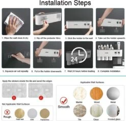 Tandenborstelhouder Badkamer - LB545 – Elektrische Tandenborstel Houder - Opbergbox - Tandenborstel - Automatische Tandpasta Knijper Dispenser - Badkamer Accessoires -Badkamerproducten Winkel 1200x1150 5