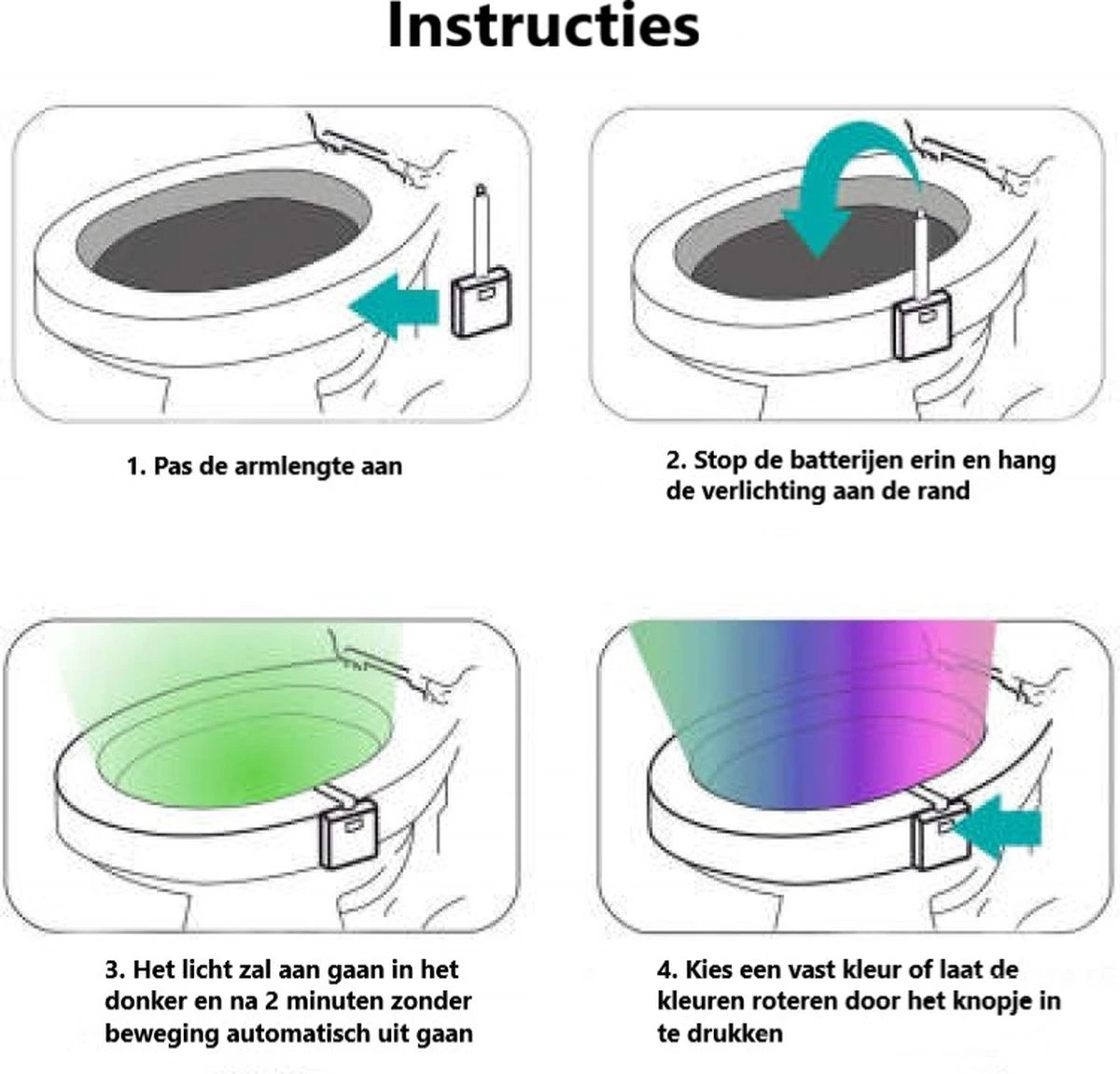 Toiletpotverlichting - Toiletpotverlichting 16 Kleuren - Toiletpot - Verlichting - Toilet Lamp - Nachtlampje Met Bewegingssensor - LED - WC - Toiletpotverlichting Met Sensor - Toiletpot Verlichting 6 Toiletpotverlichting - Toiletpotverlichting 16 Kleuren - Toiletpot - Verlichting - Toilet Lamp - Nachtlampje Met Bewegingssensor - LED - WC - Toiletpotverlichting Met Sensor - Toiletpot Verlichting - Afbeelding 4
