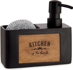 Arte Regal Zeeppompje Met Houder Kunststof/hout Zwart 15 X 6 X 13 Cm