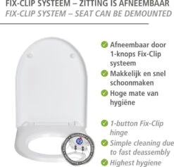 WENKO WC Bril Sindia - Wit Duroplast - Easy-Close Sluiting - Fix-Clip Bevestiging In RVS - Belastbaar Tot 300 Kg - Toiletbril - Toiletzitting -Badkamerproducten Winkel 1200x1152 10