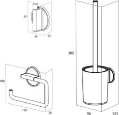 Tiger Tune - Toiletaccessoireset - Toiletborstel Met Houder - Toiletrolhouder Zonder Klep - Handdoekhaak – Messing Geborsteld / Zwart -Badkamerproducten Winkel 1200x1152 2