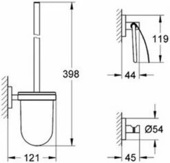 GROHE Essentials Accessoireset - Toiletrolhouder - Toiletborstelset - Haak -Badkamerproducten Winkel 1200x1152 3