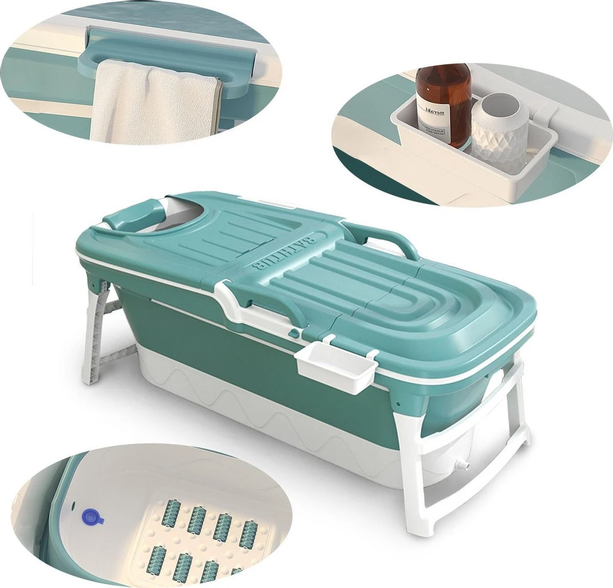 Foresta Volwassenen Zitbad XXL 150CM - Plastic Badkuip - Lime 8 Foresta Volwassenen Zitbad XXL 150CM - Plastic Badkuip - Lime - Afbeelding 6