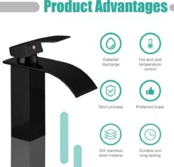 Wastafelkraan - Kranen Badkamer - Wastafelmengkraan - Mengkraan Wastafel - Zwart 14 Wastafelkraan - Kranen Badkamer - Wastafelmengkraan - Mengkraan Wastafel - Zwart -Badkamerproducten Winkel 1200x1153 16