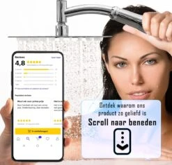 Regendouchekop Deluxe - ø 28CM - Douchekop Met Doucheslang En Douchekophouder - RVS 19 Regendouchekop Deluxe - ø 28CM - Douchekop Met Doucheslang En Douchekophouder - RVS -Badkamerproducten Winkel 1200x1154